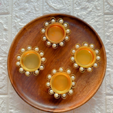Metal pearl diya